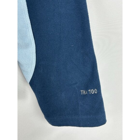 The North Face Womens Large  1/4 Zip Fleece TKA 100 Pullover Navy and Light Blue - Picture 10 of 11